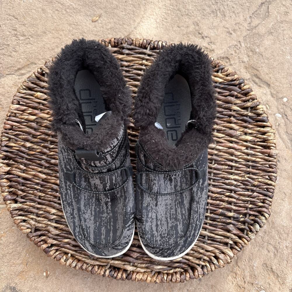 Hey Dude Lea Fur Grey Ankle Booties Gray Women's Size 7